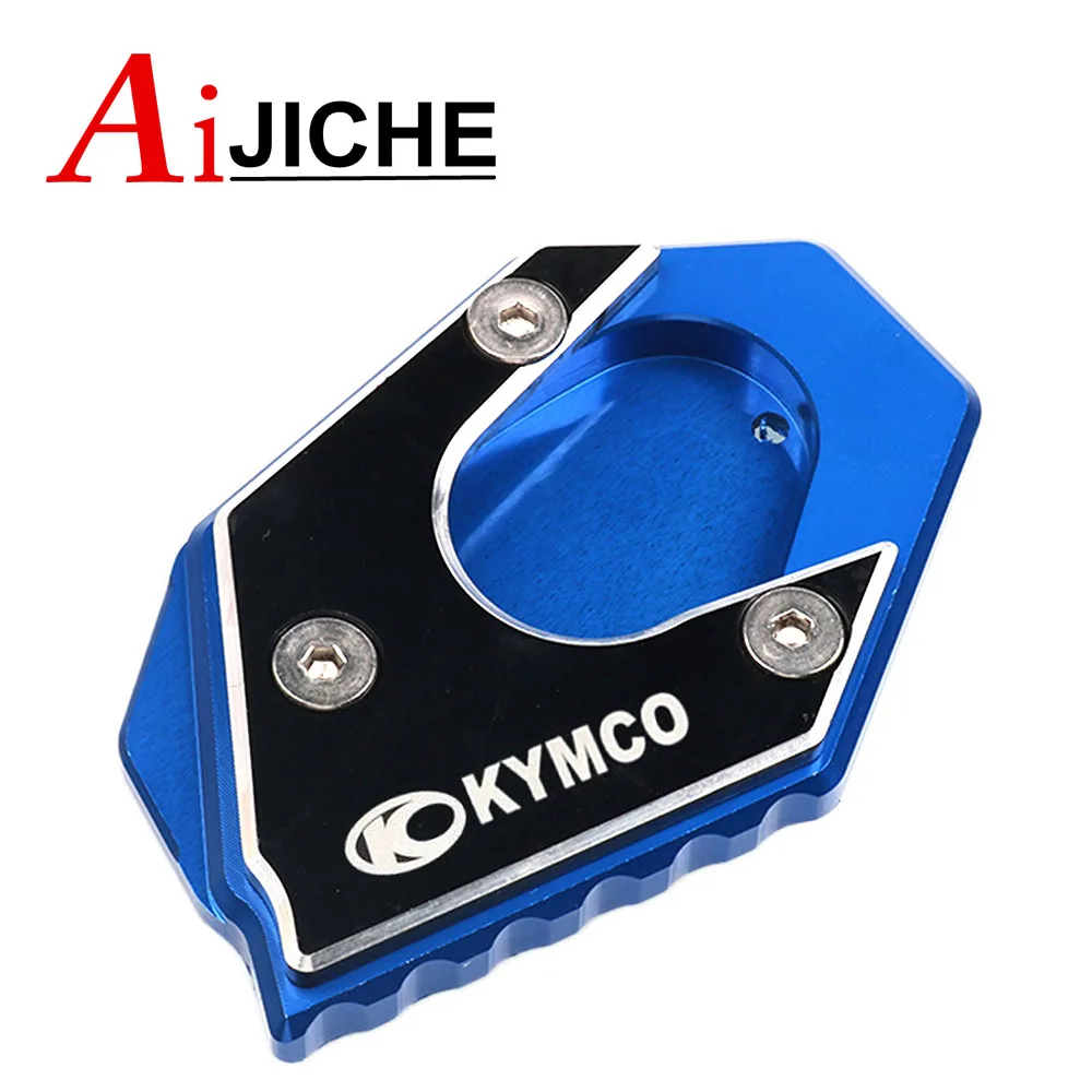 CNC Kickstand Foot Side Stand Extension Pad Support Plate Enlarge Stand For KYMCO Xciting 250 300 350 400 400i 250i 300i 350i