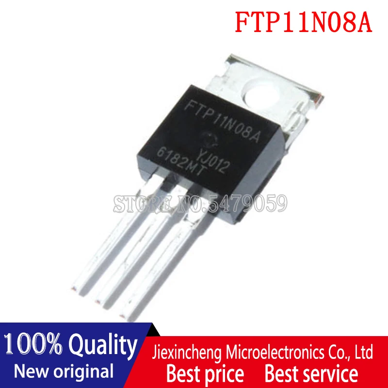 New original 10 peças FTP11N08A FTP11N08 11N08A TO220 MOSFET 75V 100A PARA-220