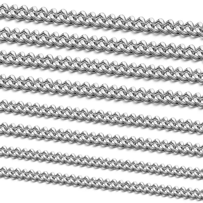 

Stainless Steel Curban Link Chain Plants Waist Chain DIY Jewelry Making Bracelet Handmade Necklace Accessories Varied Chains 1M