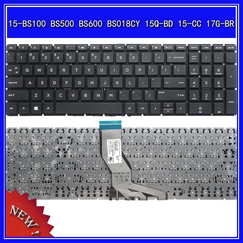 Laptop Keyboard For HP 15-BS614 BS573 BS007 BS015 TPN-C129 C130 Q193 BS017 Notebook Replace Keyboard