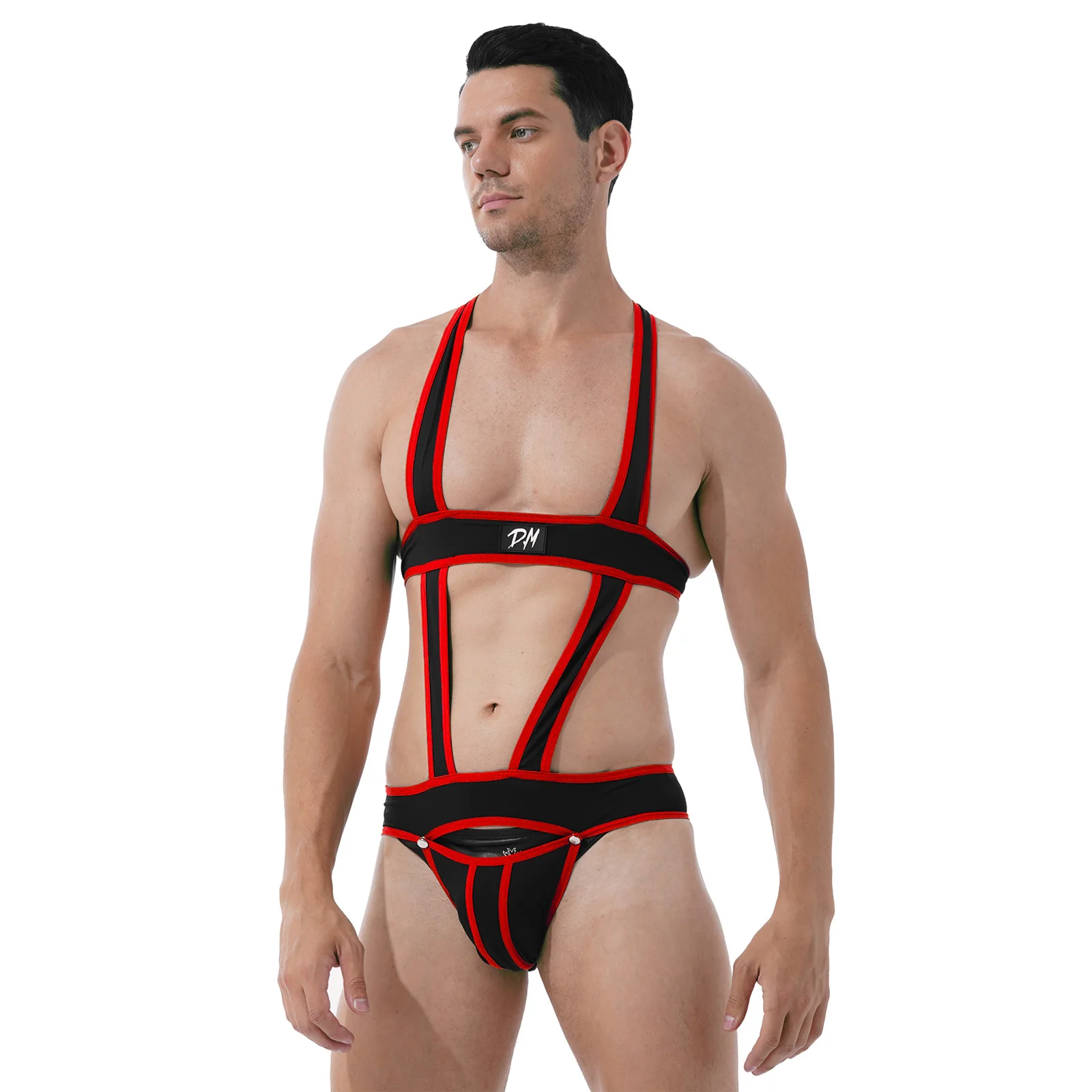 Mens Sexy Hollow Out Bodysuit Jockstrap Bodywear Underwear Wrestling Singlet Leotard Jumpsuits Suspender Sexy Teddies Underwear