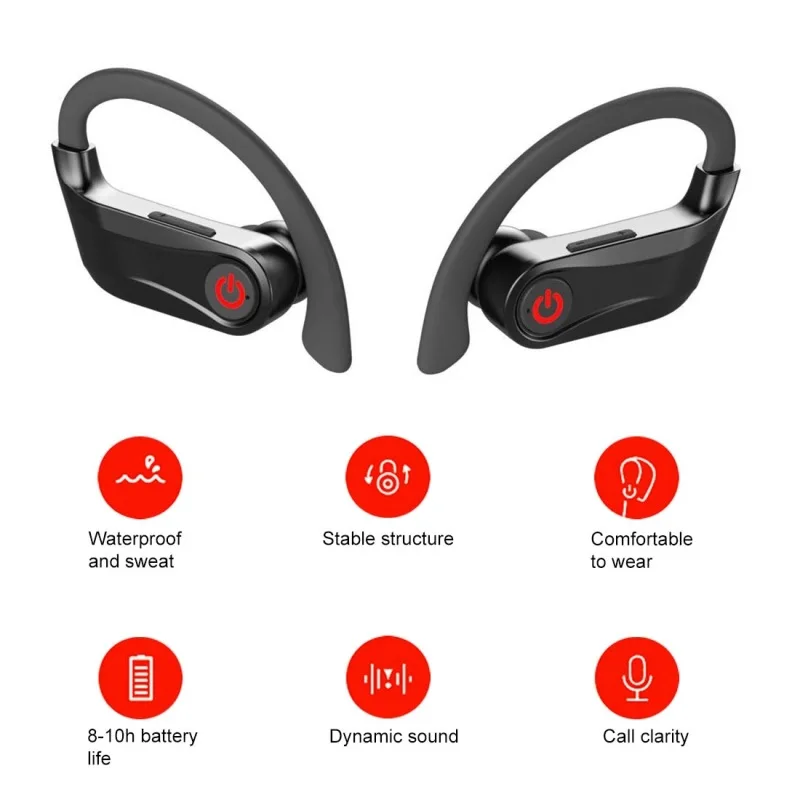 Q62 Tws Wireless Bluetooth Headphone Sport Earphone Running Earbuds Waterproof Headset With Mic For iphone Samsung Huawei Xiaomi