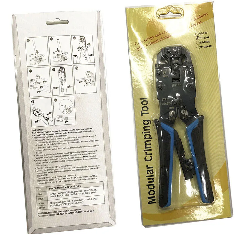 Modular Crimping Pliers Rj45 Crimper Tool Hand Network Cable Wires Pliers for 10P10C,8P8C/RJ-45,6P6C/RJ-12,6P4C/RJ-11