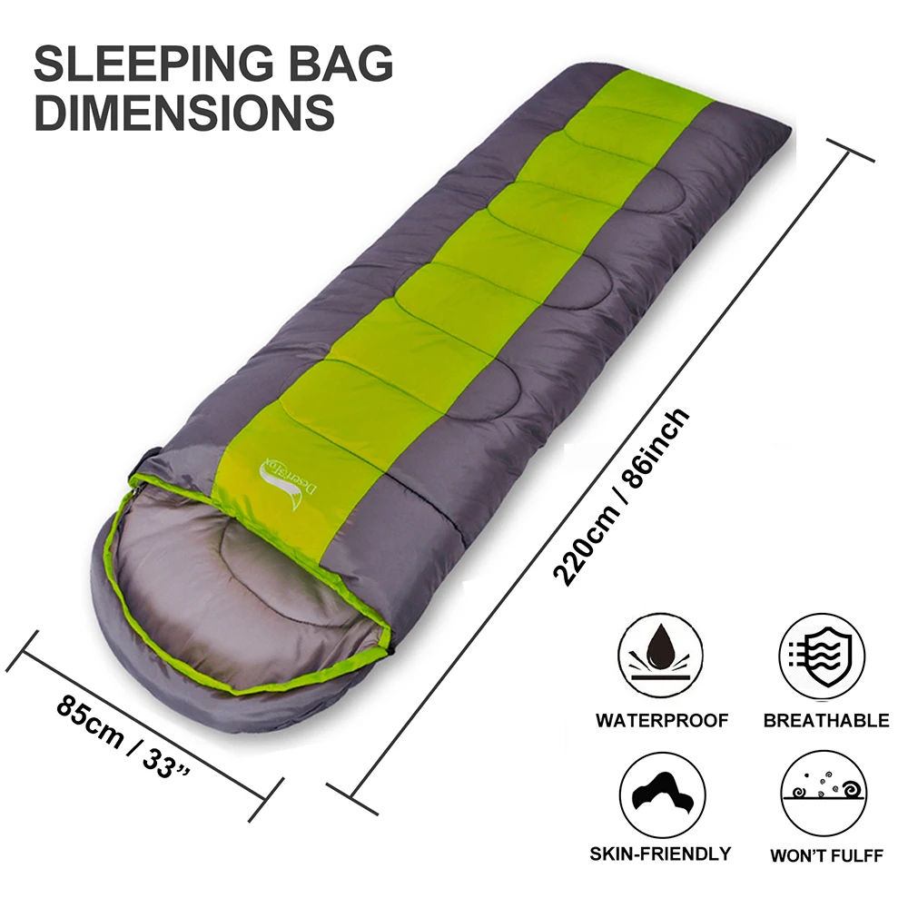Desert & Fox – grand sac de couchage pour adultes, 1 pièce, Type d\'hiver, enveloppe, sacs de couchage chauds, couverture pour Camping, randonnée,