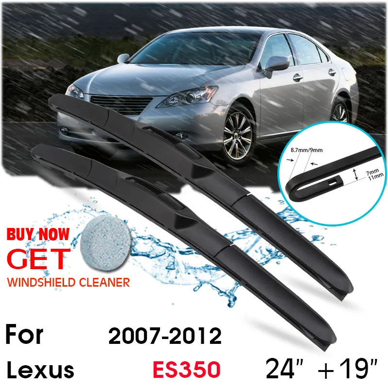 

Car Wiper Blade Front Window Windshield Rubber Silicon Refill Wipers For Lexus ES350 2007-2012 LHD/RHD 24"+19" Car Accessories