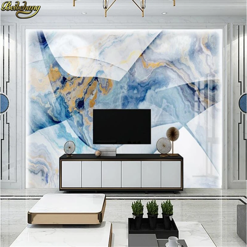 

Custom 3D Mural Wallpapers for Living Room TV Sofa Background European Blue marble Wallpaper bedroom decor Mural Wall stickers