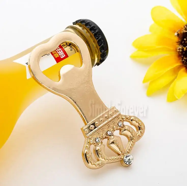 100PCS Gold Crown Bottle Opener Favors Giveaways Anniversary Birthday Gifts Wedding Favors Bridal Shower Beer Opener