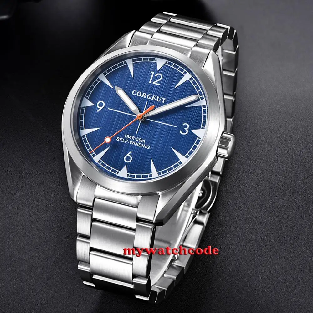 Luxury Top Corgeut 41มม.สีขาว Dial ชายนาฬิกา Miyota 8215 NH35A อัตโนมัติ Mechanical Sapphire Glass นาฬิกาข้อมือ