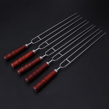 D2 로스팅 포크, 가방 포함, 캠핑 핫도그 꼬치, 바베큐 포크, 휴대용 바베큐 야외 도구, dls 바베큐 그릴 액세서리, 5 개