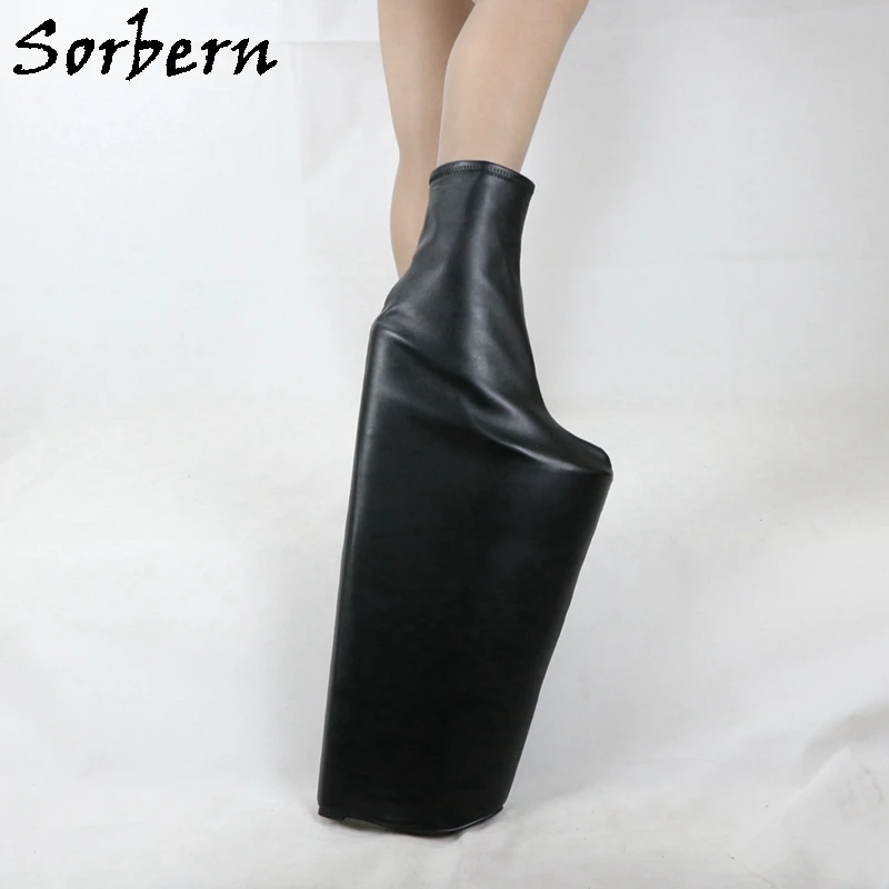 Sorbern 50cm High Heels Boots Drag Queen Wedges Platform Ankle Boots For Womens Plus Size Booties Cosplay Shoes Custom Color