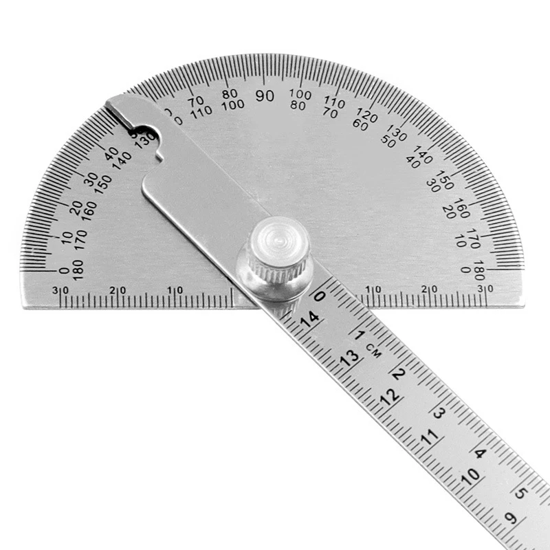 14,5 cm 180 Grad Einstellbar Winkelmesser Multifunktions Edelstahl Roundhead Winkel Lineal Mathematik Messung Werkzeug