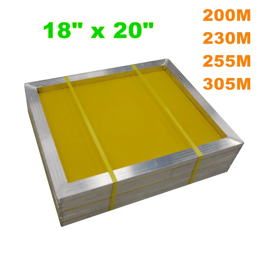 6 pcs -18 "x 20" aluminiowe ekrany do sitodruku z 305 255 230 200 żółta liczba oczek (rurka: 1 "x 1.5")