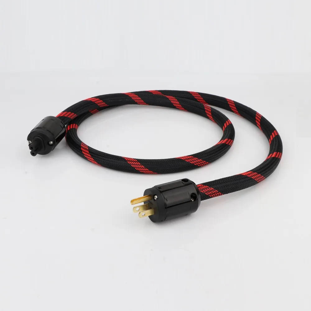 Hifi Power Cable OCC Series Silver Plated amplifier power cord With Figure 8 IEC Female  Audiophile Socket