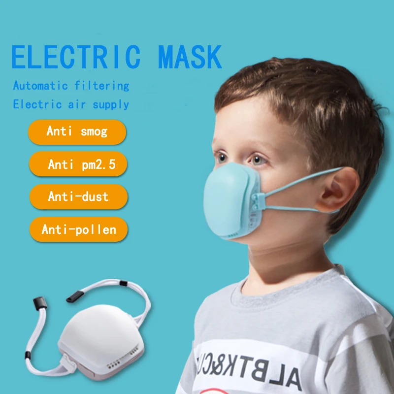 BK-06 Electric Breathing Mask for Children 4-12 years old Smart electric breathing mask Anti-spray PM2.5 Protective mask