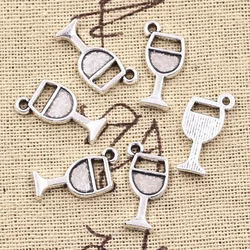 30pcs Charms Wineglass Wine Glass 18x9mm Antique Silver Color Pendants DIYCrafts Making Findings Handmade Tibetan Jewelry