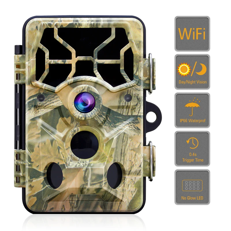 1296P Digital WiFi Hunting Camera Bluetooth Photo Trap 20MP Night Vision Motion Activated Waterproof IP66 Wildlife Trail Cameras