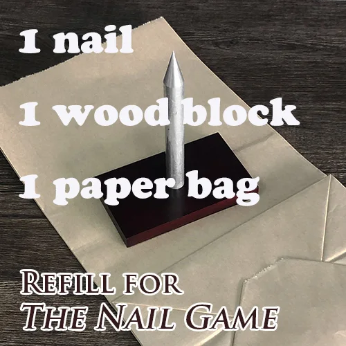 The Nail Game Magic Tricks Stage Close Up Magia Mentalism Illusion Gimmick Prop Crush Paper Bag Magie for Professional Magicians