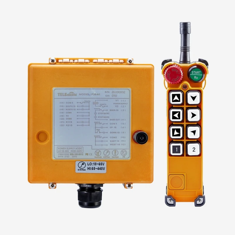 Telecontrol F26A2 4 axis industrial wireless 8 push buttons RF  radio crane remote control F26-A2