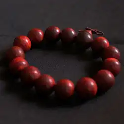 BRO906 Indian Big Leaf Red Sanders Prayer Beads Rosary Bracelets for Man