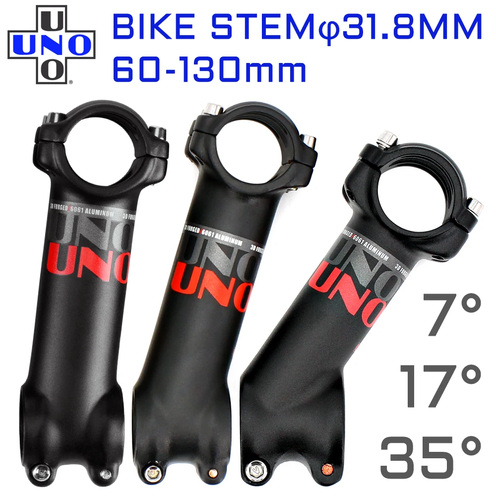 

UNO MTB Stem Ultralight 7 Degree Road Bike Stems 17 Degree Fork 28.6mm 31.8mm 60-130mm Bicycle Handlebar Stem 35 Degree a stem