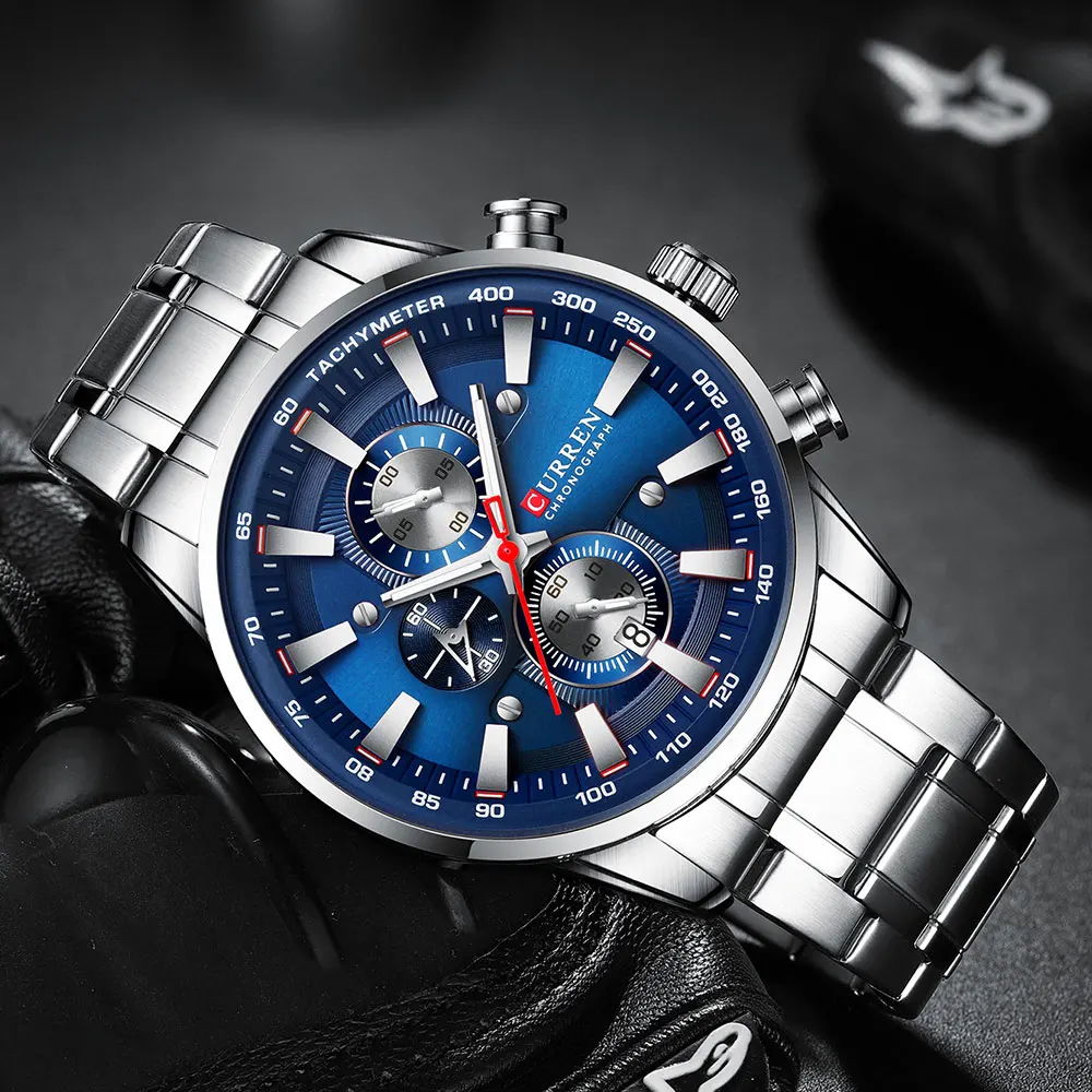 CURREN Neue Herren Uhren Quarz Business Wasserdichte Uhr Mann Uhren Top Marke Luxus Armbanduhr Männer Chronograph Reloj Hombre – Detail 14