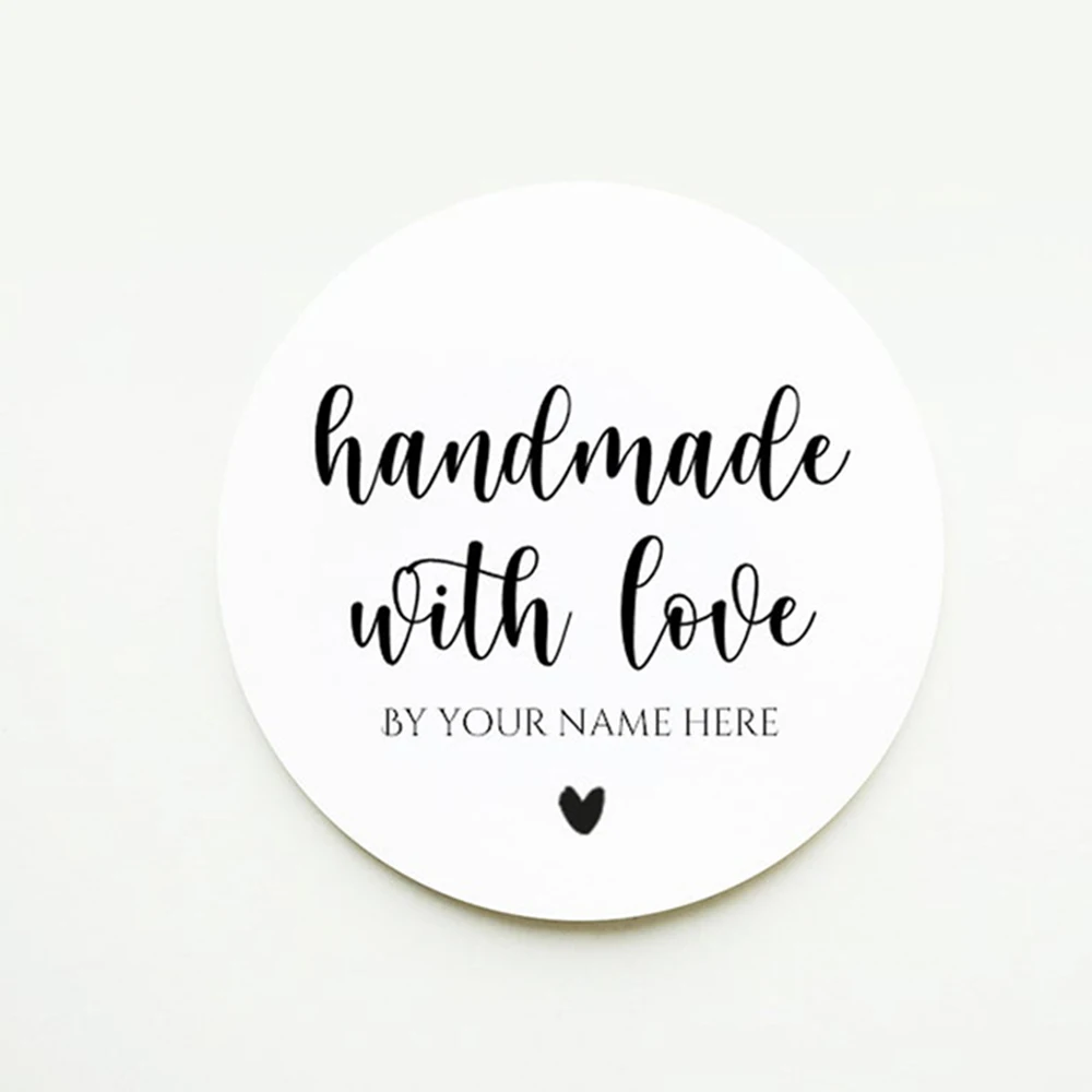 500Personalised Handmade With Love Stickers Custom Small Business Stickers Thank you for your order stickers Packaging Labels