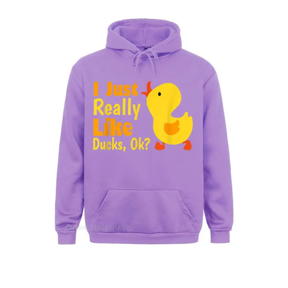 Printed On I Just Really Like Ducks Ok Funny Birthday Punk Sweatshirts For Women Hip Hop Summer Anime Sweater Sweatshirts Hoods