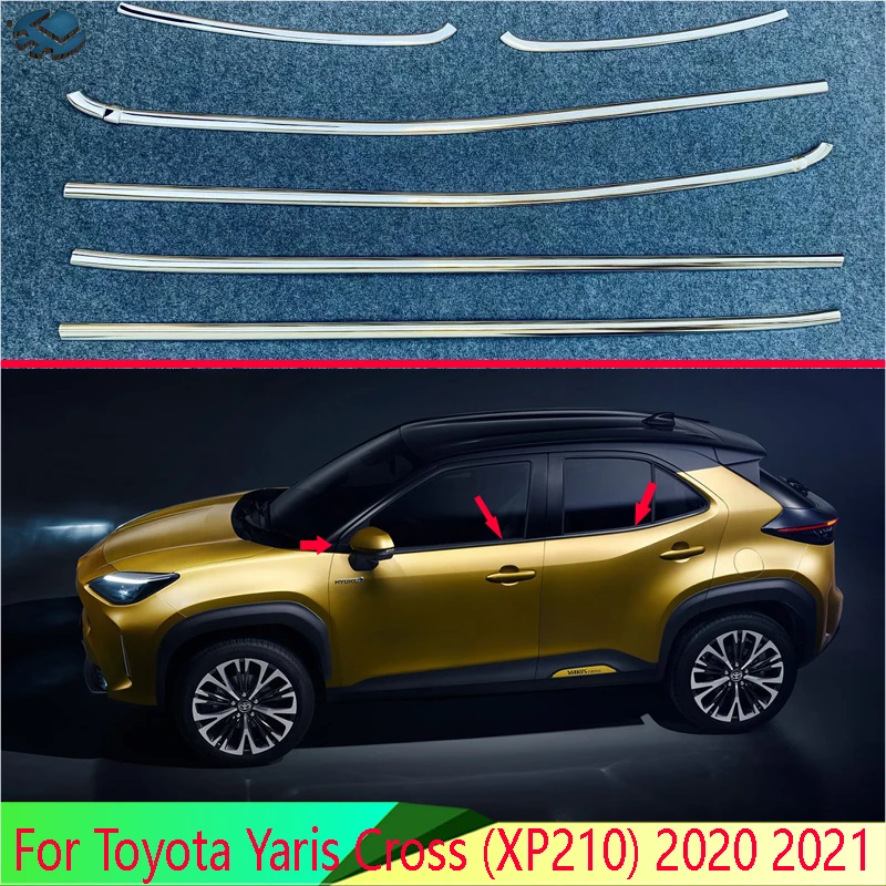 

Автомобильные аксессуары для Toyota Yaris Cross (XP210) 2020 2021, оконная декоративная лента из нержавеющей стали