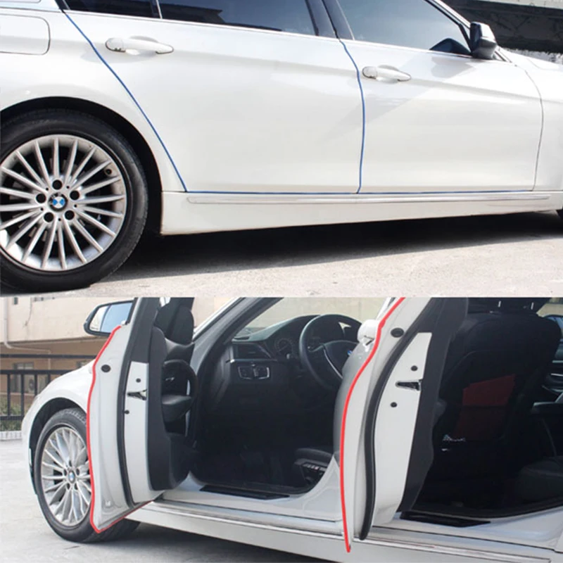 2/5/10M Car Door Protector Rubber Edge Protective Strips Side Doors Moldings Adhesive Scratch Protector For Cars Auto Protection