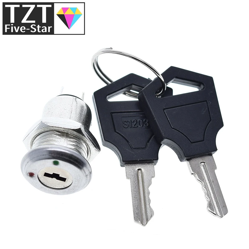 1/3PCS 12mm Edelstahl Elektronischer Schlüsselschalter EIN/AUS Verriegelungsschalter Handy-Sicherheitsschalter 12*21mm S1203 2PIN 2 Schlüssel – Detail 8