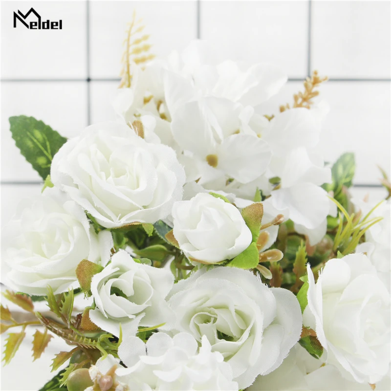 Künstliche Blumen Rose lavendel Hydrangea Daisy Herbst Hybrid Bouquet für Home Hochzeit Weihnachten Decor Herbst Silk Gefälschte Blume