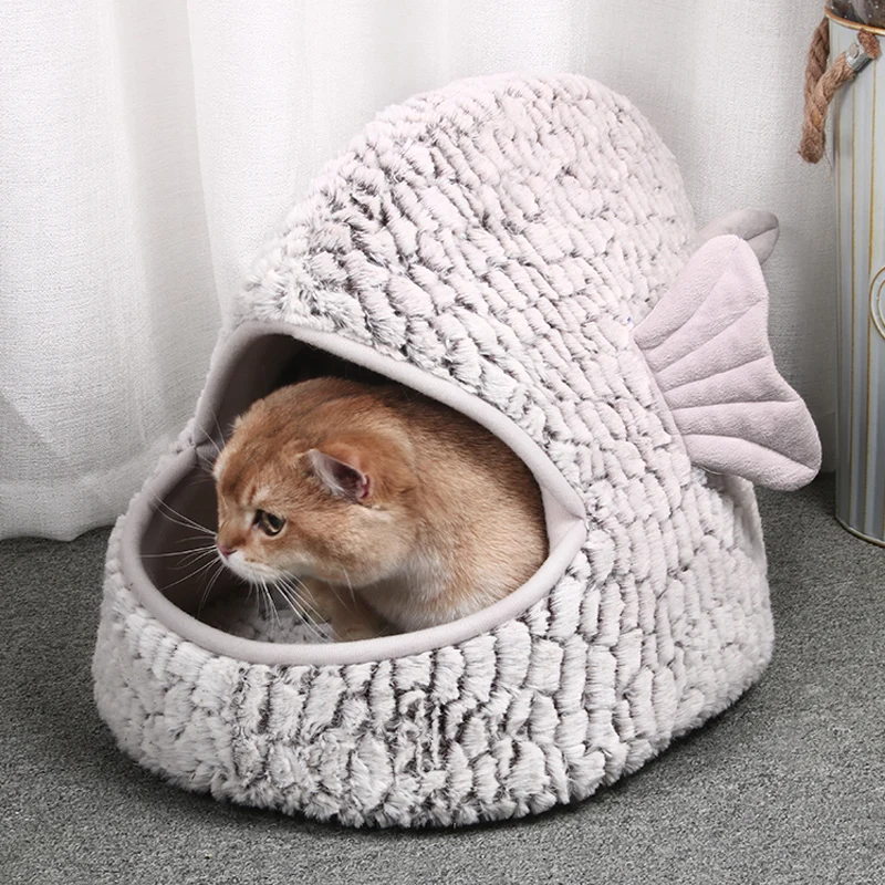 [MPK Cat House] Fish Cat Bed, Gray Cat Nest, 1 Size Available