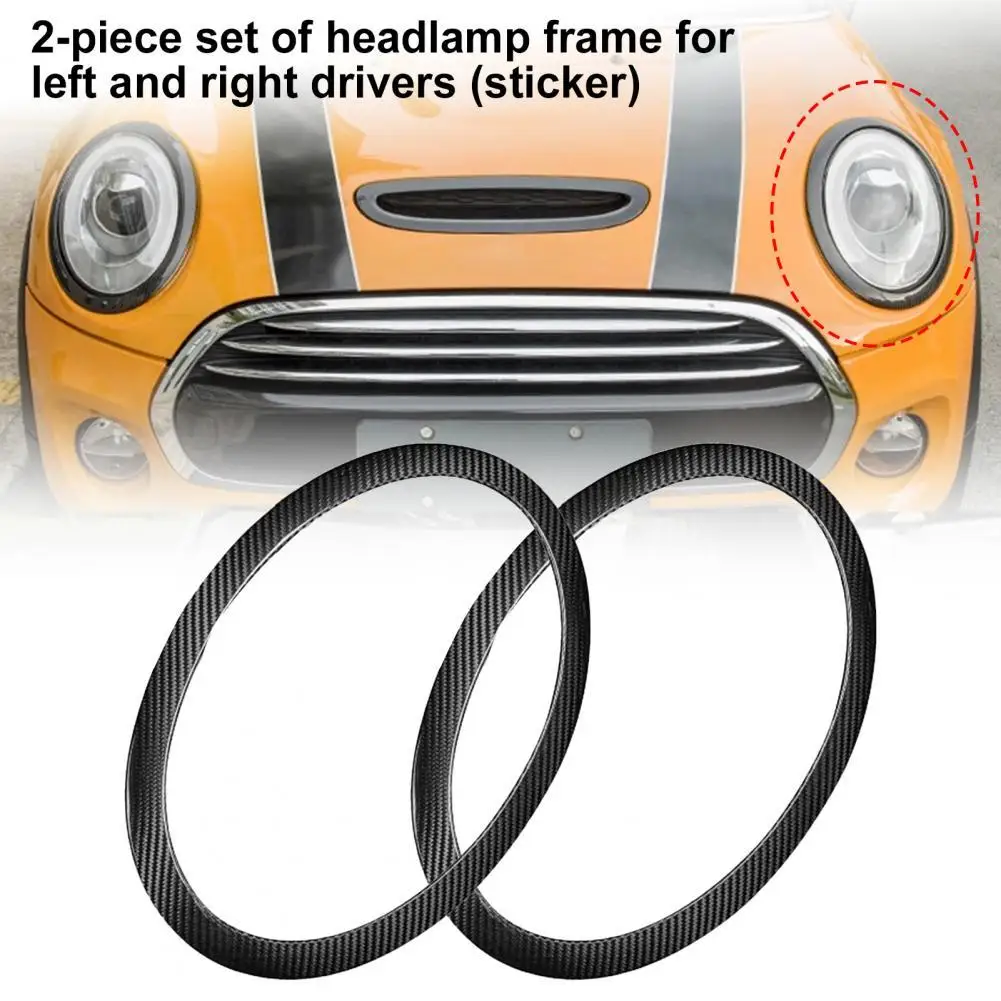 2Pcs Headlight Frame Sticker Replaceable Strong Adhesive Universal Car Right Left Front Light Cover Sticker