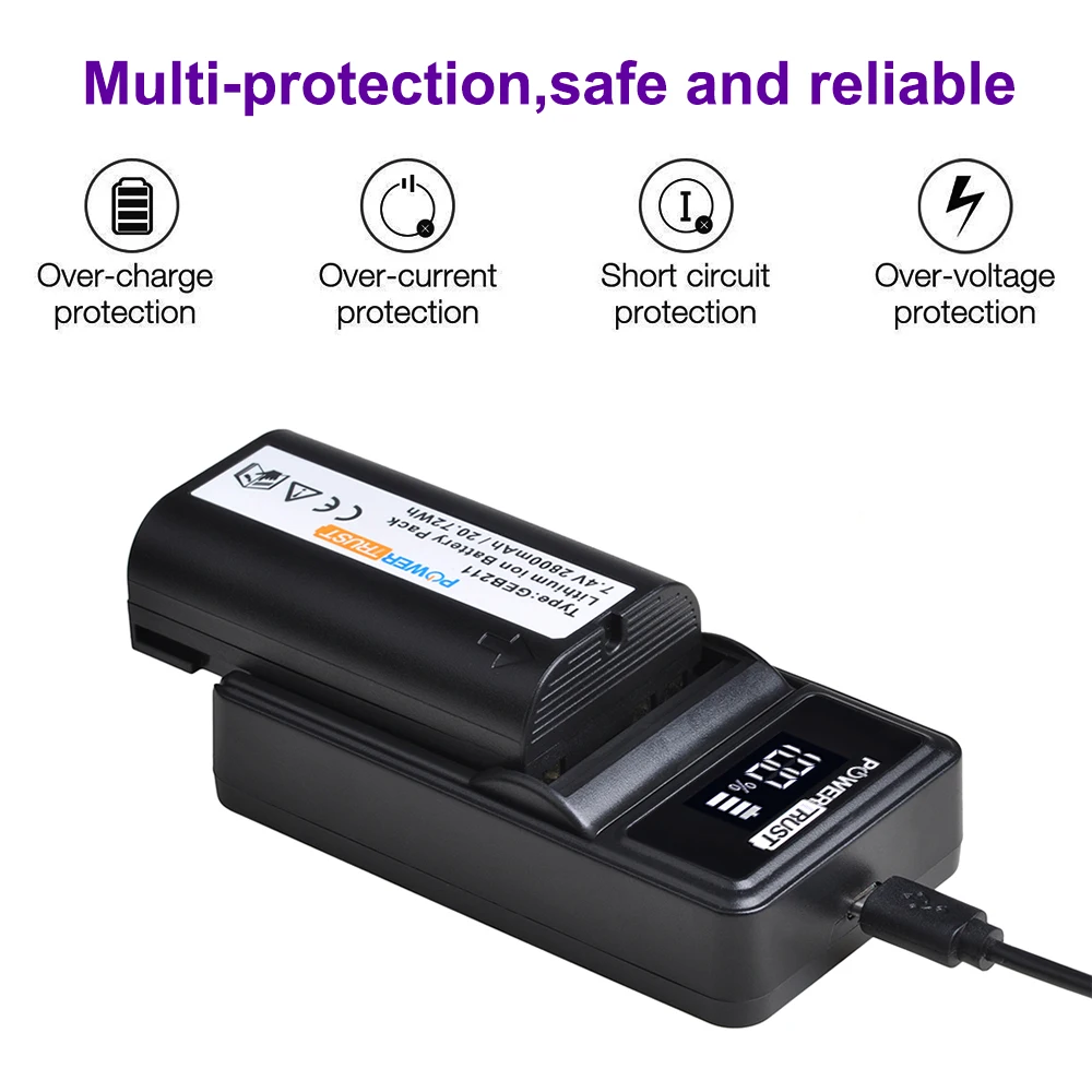 7.4V 2800mAh GEB211 بطارية و شاحن ل GEB212 GKL311 GPS900 GPS1200 GRX1200 GX1200 عبر بايبر 100 بايبر 200 RX1200 RX900