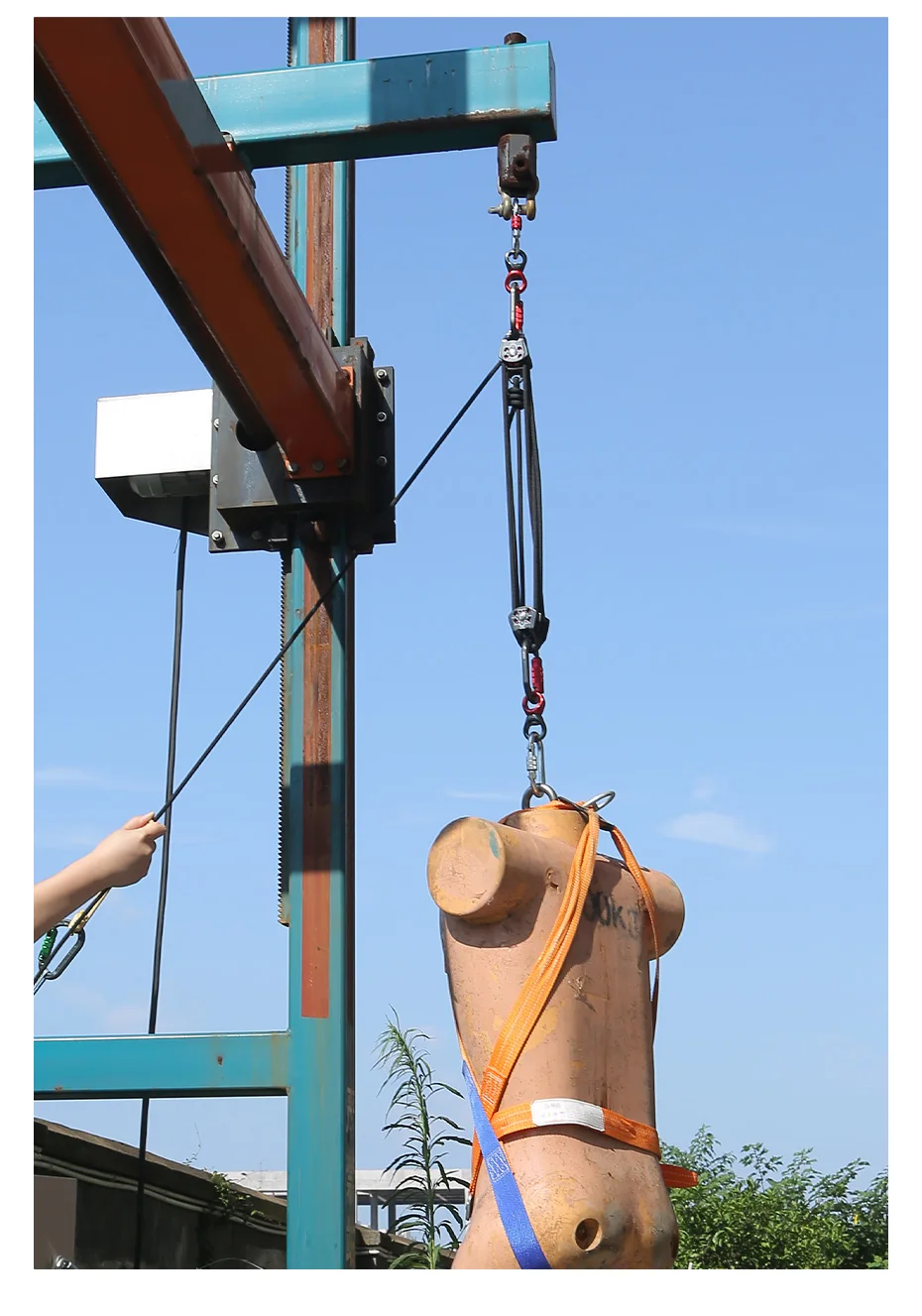 Xinda Outdoor Three Pulley Cableway Crosses Klettern Rettung, um den Hebe-Kugellager-Flaschenzug erweitern – Detail 7