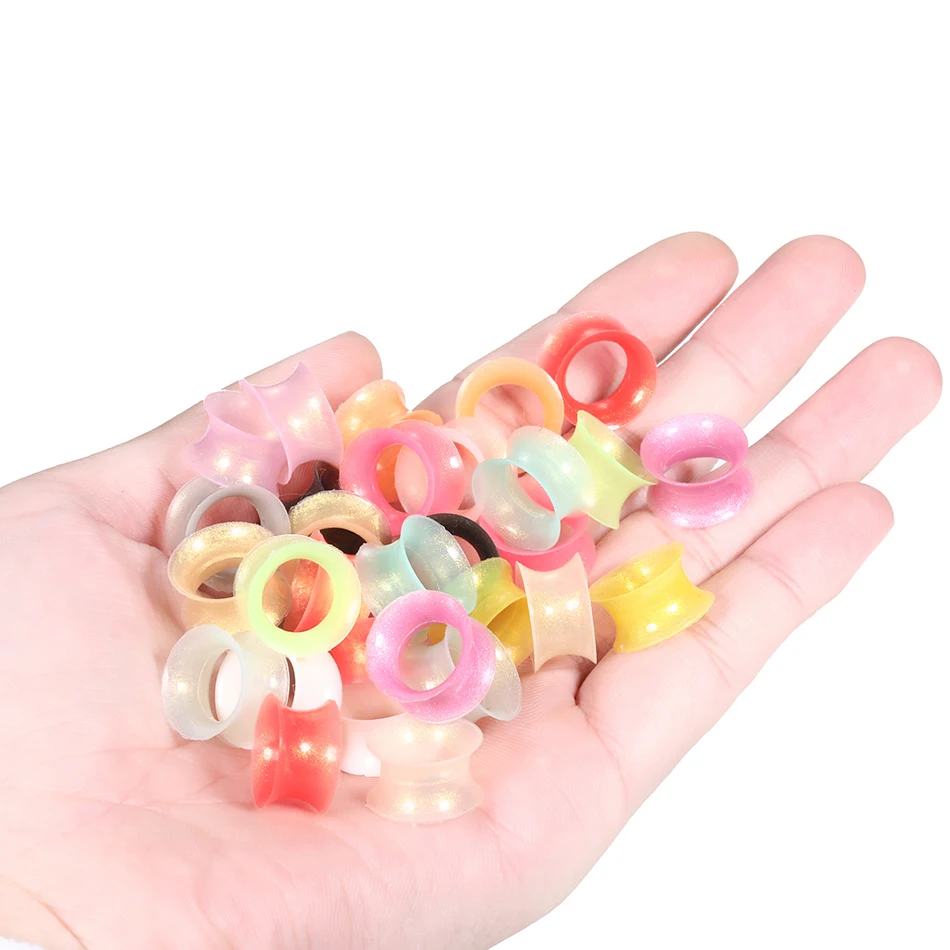 16Pairs Silicone Ear Plugs Tunnels Colorful Ear Gauges Expander Stretchers Ear Dilations Body Piercing Jewelry 3-25mm