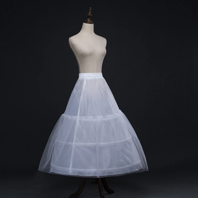 New Arrival White Bridal Crinoline Skirt Accessory Slip 1 Layer 3 Hoop Petticoats Underskirt Ball Gown Wedding Dress Underwear