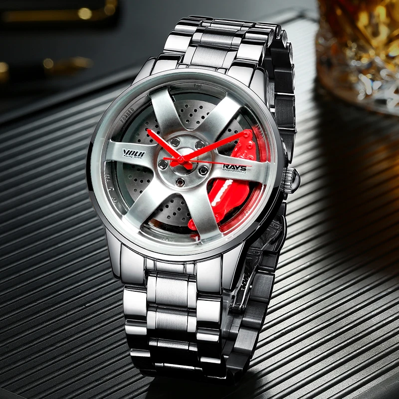 NEKTOM Car Wheel Rim Hub Watch Custom Design Super Car Rim Watches orologi creativi impermeabili per uomo Relogio Masculino