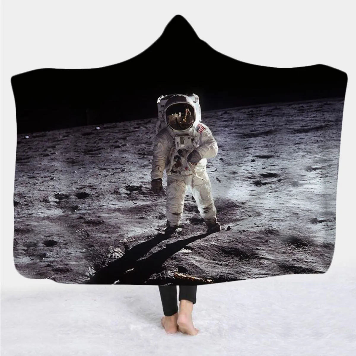 

Galaxy astronaut 3D All Over Printed Hooded Blanket Adult child Sherpa Fleece Wearable Blanket Microfiber Bedding 01