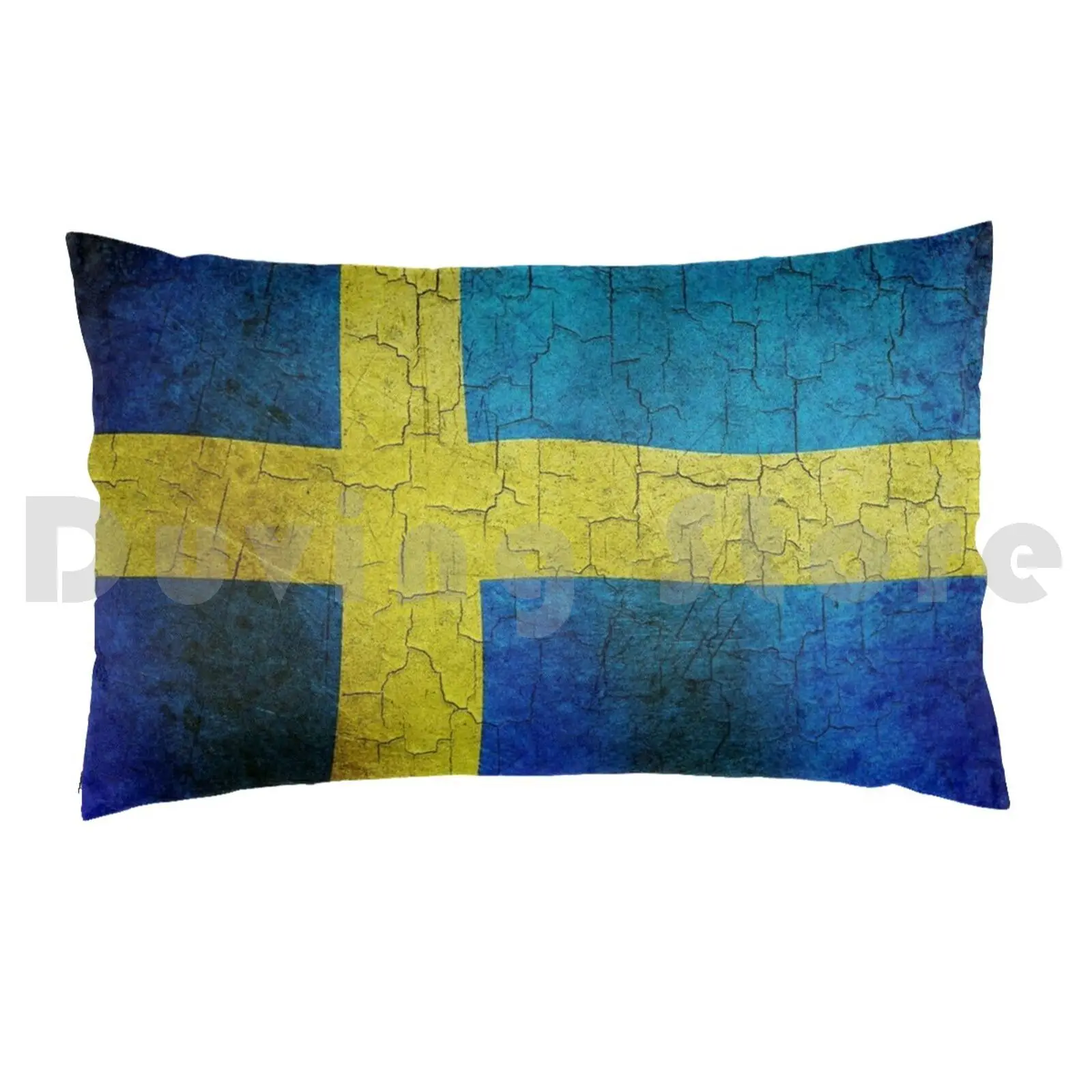 Cracked Sweden FlagPillow case Sweden Swedish Aged Country Dirty Faded Flag Grunge Nation Symbol