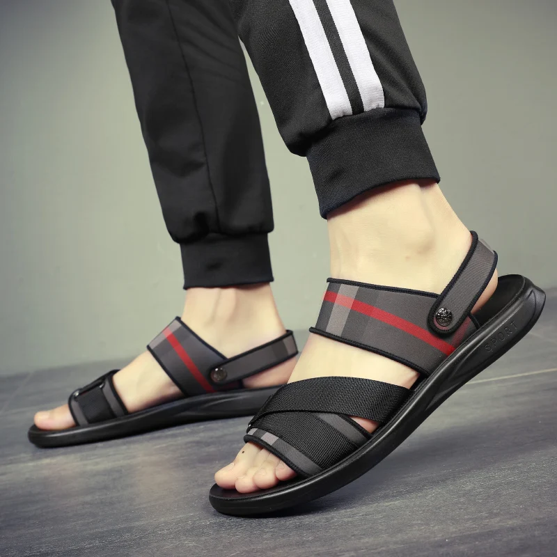 2024 Men's  New Summer Outdoor Leisure Non-Slip Beach Web Celebrity Sandal High Quality Soft Sole Dual-purpose