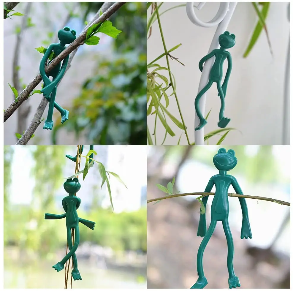 Super süße haltbare dekorative Pflanzens tütz gurte zum Klettern von Reben und Gemüse biegbarer wieder verwendbarer Garten-Twist-Tie-Frosch