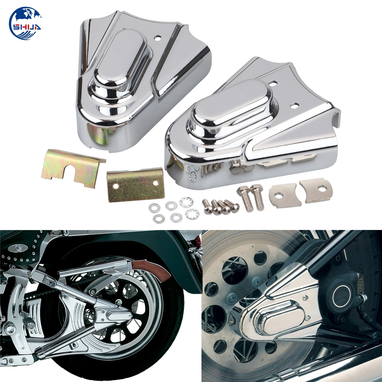 Chrome Rear Swingarm Axle Covers For Harley Softail Bad Boy Night Train Heritage Springer Classic Standard EFI FXSTI