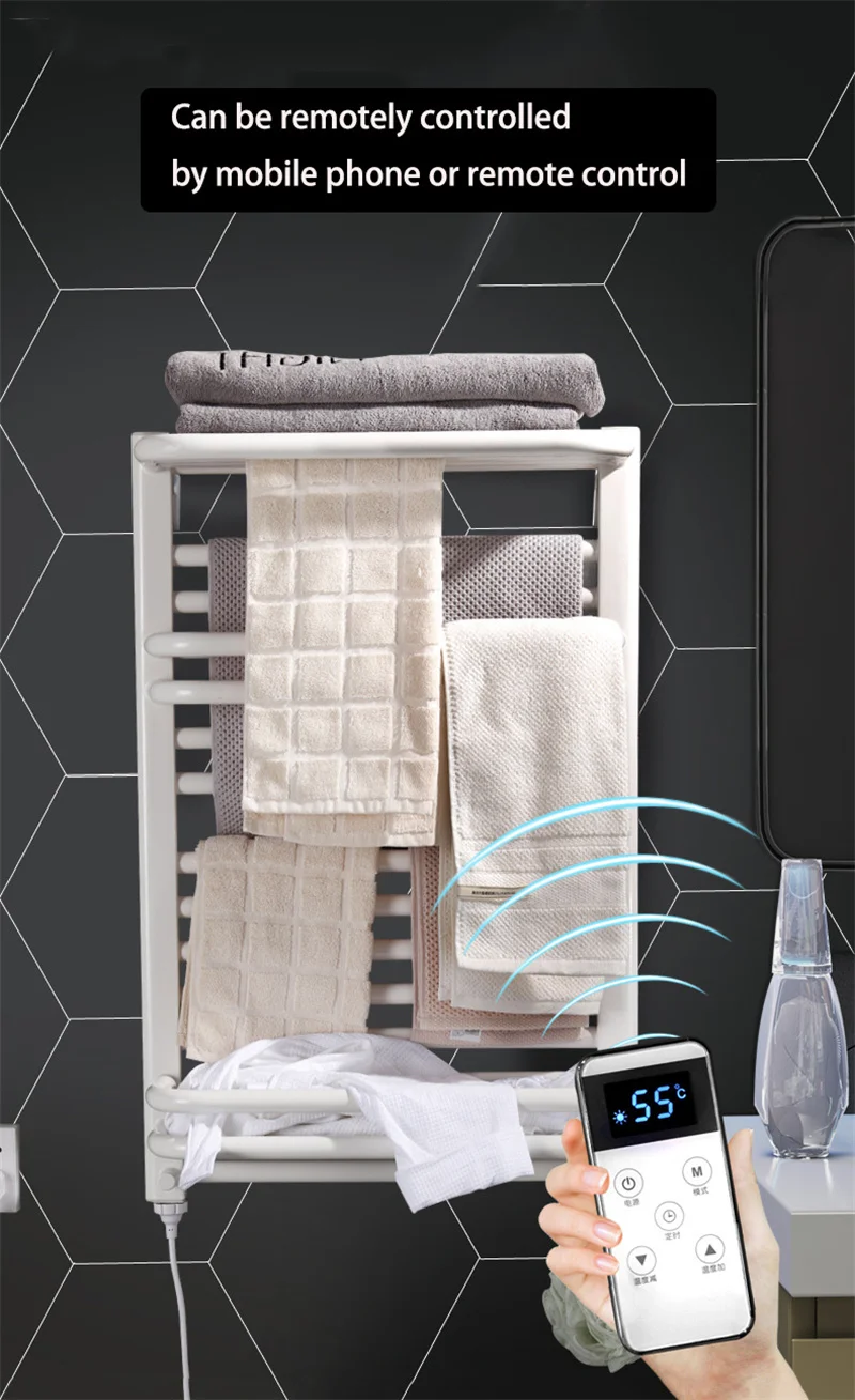 加熱可能な電気ホットタオルラック,加熱可能なバスルームアクセサリー,アルミニウムタオル,mj04