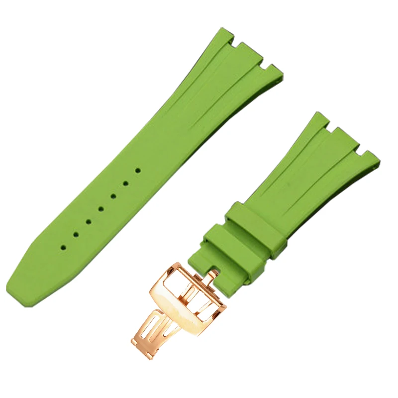 Nature Silicone Rubber Watchband For Audemars And Piguet Watch Band 15400/26470/15703 Strap Folding Buckle 28mm watch straps