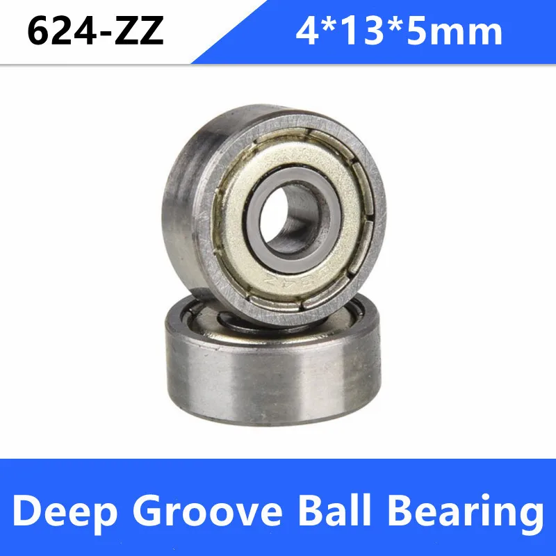 

1000pcs/lot 624ZZ miniature radial ball bearing 624 624Z shielded deep groove ball bearings 4*13*5mm