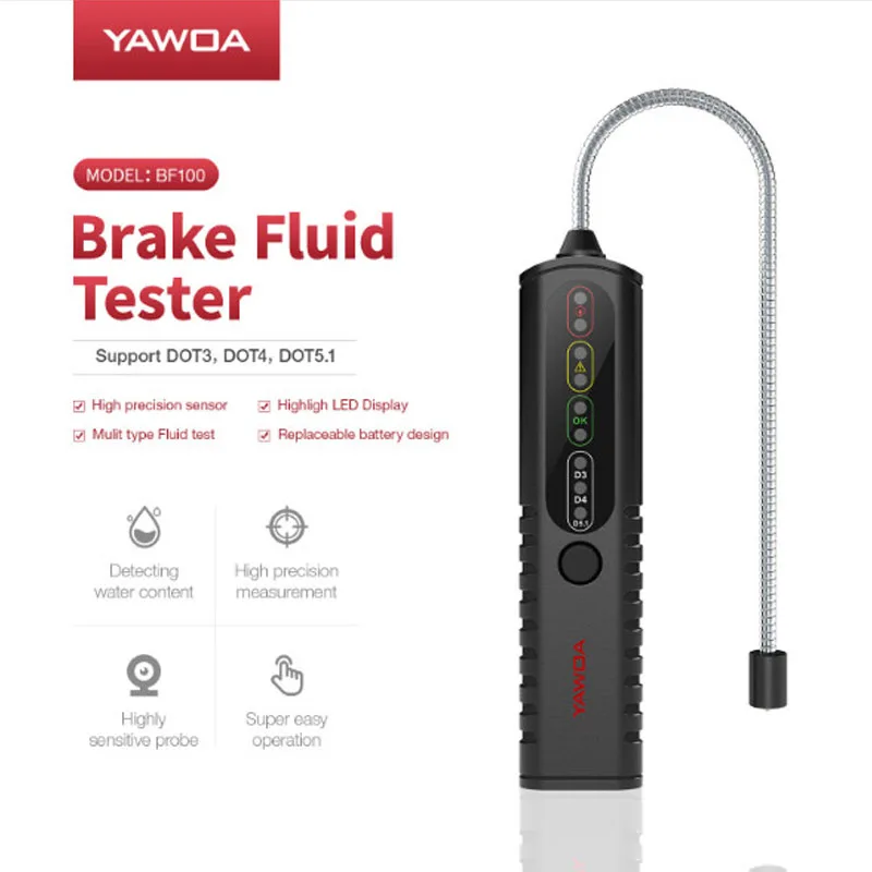 EDIAG Car Brake Fluid Digital Tester BF100 BF200 with High Resolution Screen Brake Fluid Tester for DOT 3 DOT4 DOT5.1 BF 100