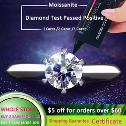 PT950 Platinum Ring Round 0.5ct 1.0ct 1.5ct 2.0ct 3.0ct VVS Moissanite Diamond Ring Women Everlasting Wedding Band Bride Jewelry