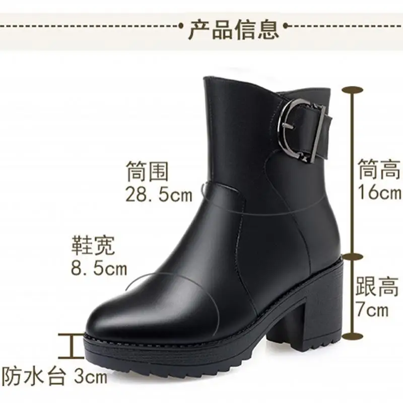 Hot Sale Spring Autumn Lacing Knee High Boots Women Fashion White Square Heel Woman Leather Shoes Winter PU Large Size