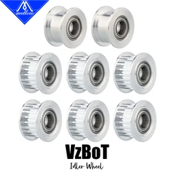 Mellow 1Set 3D Printers Parts VzBoT GT2 Idler Kit  Aluminium Timing Pulley 20 Tooth Wheel Bore 5mm For 2GT Gates Timing Belt 6MM